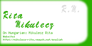 rita mikulecz business card